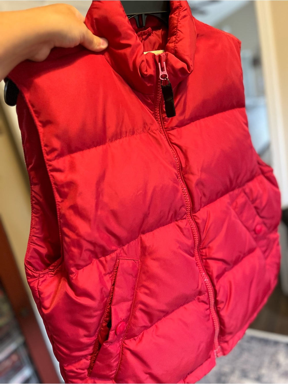 Eddie Bauer Red Puffer Goose  Down Vest - Picture 14 of 14